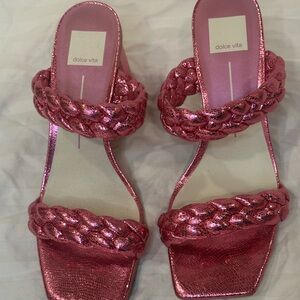 Dolce Vita Metallic Pink Braided Sandals